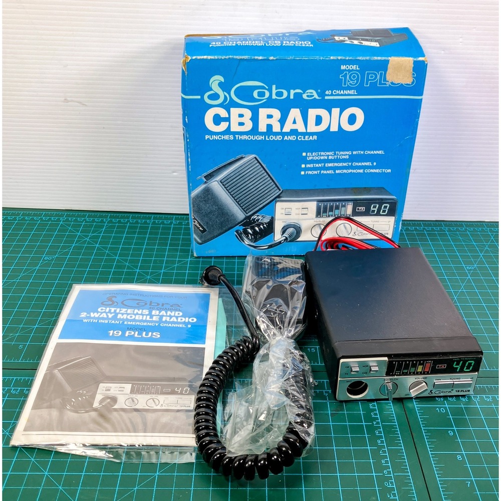 Cobra 19 Plus 40 Channel CB Radio 2-Way Mobile Radio with Mic Manual and Box